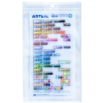 Muestrario de colores Artkal Beads MIDI 5mm, muestra organizada por referencia para identificar fácilmente los tonos disponibles.